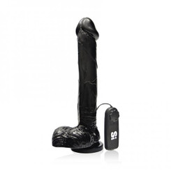 Cock with Balls Vibrating Egg & Suction Cup Black