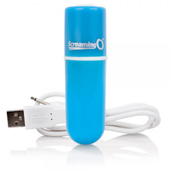 Screaming O Charged Vooom Rechargeable Bullet Vibe Blue Adult Sex Toy