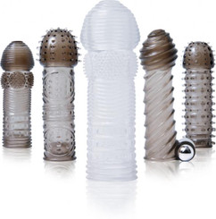 Vibrating Penis Sleeve Kit Smoke/Clear Sex Toy