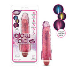 Glow Dildos Molly Glitter Vibrator Pink by Blush Novelties