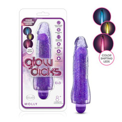 Glow Dicks Molly Glitter Vibrator Purple Best Adult Toys