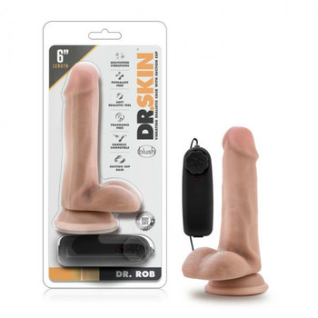 Dr. Skin Dr. Rob 6in Penis Vanilla Vibrating by Blush Novelties