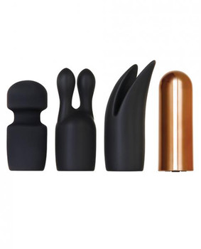 Glam Squad 3 Sleeves One Bullet Vibrator Black Adult Sex Toy