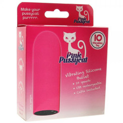 Pink Pussycat Silicone Bullet Vibrating Sex Toys