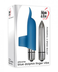 Adam & Eve Blue Dolphin Finger Vibe Sex Toy