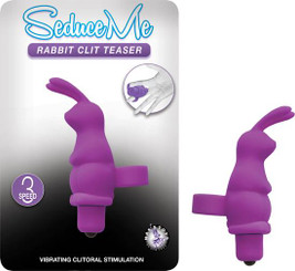 Seduce Me Rabbit Clitoral Teaser Purple Finger Vibrator Adult Sex Toy