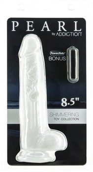 Addiction Pearl 8.5 Dong Pearl White Tpe W/ Bullet  inches Best Sex Toy