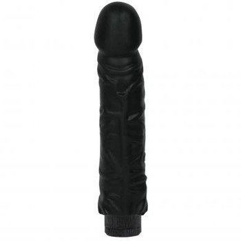 Quivering C*ck Vibrator With Sil A Gel Sleeve  - Black Adult Sex Toys