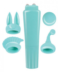 Intense Clit Teaser Kit Blue Mini Massager with 4 Heads by NassToys