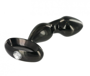 Jeweled Prostate Steel Anal Plug- Gun Metal Adult Sex Toys