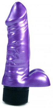 Pearl Shine Realistic Vibrator with Balls Purple Best Sex Toys