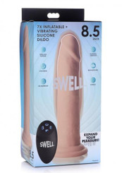 Swell 7x Inflate And Vibe Dildo 8.5 Vanil Adult Toy