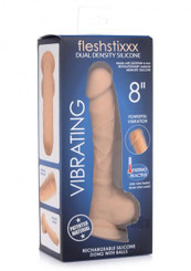 Fleshstixxx Vibe Dildo W/balls 8 Tan Sex Toys