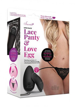 Secret Open Back Lace Panty Egg Ps Black Best Sex Toy