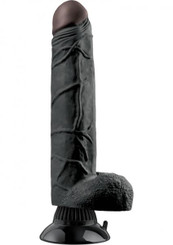 Real Feel Deluxe No 07 Vibrating Dildo Black 9 Inch by Pipedream Products