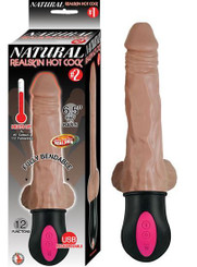 Natural Realskin Hot Cock 2 Brown Vibrating Dildo Adult Toys