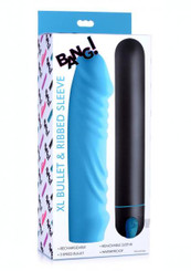 Bang Xl Bullet And Ribbed Sleeve Blue Sex Toys