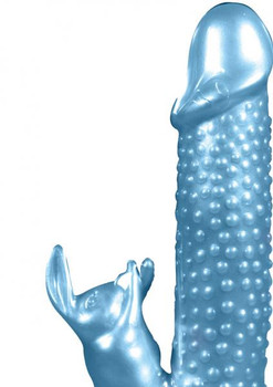 Pearlshine Smooth As Silk The Bumpy Bunny Vibrator Waterproof 7 Inch Blue Sex Toy