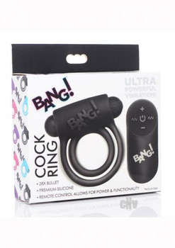 Bang Cring And Bullet W/remote Black Adult Sex Toy
