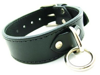 Leather Collar W/O Ring Sm/Med