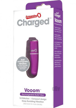 Charged Vooom Rechargeable Bullet Purple Adult Toys