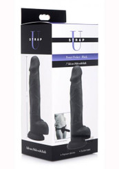 The Strap U Silicone Dildo W/balls Black Sex Toy For Sale