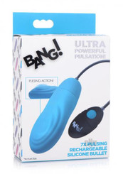Bang 7x Pulsing Recharge Bullet Blue Best Adult Toys