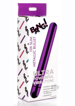 Bang 10x Slim Metallic Bullet Purple Sex Toys
