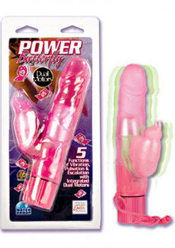 POWER BUTTERFLY DUAL WATERPROOF 5 INCH PINK Best Sex Toy