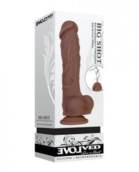 Evolved Big Shot Vibrating & Squirting Dong - Brown Adult Toy