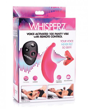 Whisperz Voice Activated 10x Panty Vibe W/remote Control - Pink Adult Sex Toy