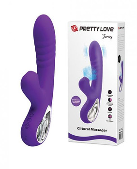 Pretty Love Jersey Sucking & Vibrating Rabbit - Purple Adult Toys