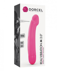 The Dorcel Real Vibration M 6 inches Rechargeable Vibration - Pink Sex Toy For Sale