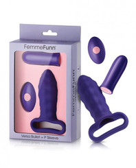 The Femme Funn Versa Bullet W/plug Sleeve - Dark Purple Sex Toy For Sale