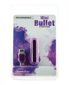 Mini Bullet Rechargeable Bullet - 9 Functions Purple Sex Toy