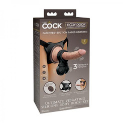King Cock Elite Ultimate Vibrating Silicone Body Dock Kit Best Sex Toys