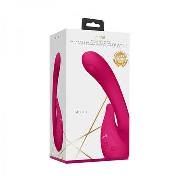Vive - Miki Rechargeable Pulse-wave & Flickering Silicone Vibrator - Pink Adult Toy