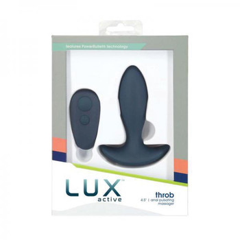 Lux Active Throb 4.5 In. Anal Pulsating Silicone Massager Black Adult Toys