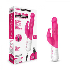 Rabbit Essentials Slim Shaft Rabbit Vibrator Hot Pink by Electric Eel Inc