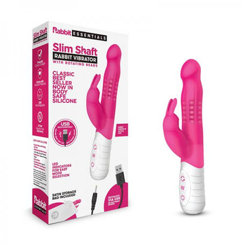 Rabbit Essentials Slim Shaft Rabbit Vibrator Hot Pink by Electric Eel Inc