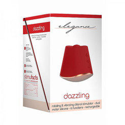 Elegance Dazzling 180/360 Degree Rotating & Vibrating Clitoral Stimulator - Red