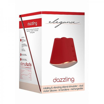 Elegance Dazzling 180/360 Degree Rotating & Vibrating Clitoral Stimulator - Red Best Sex Toy