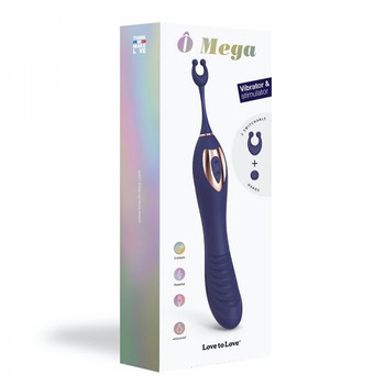 O Mega Vibrator And Clitoral Stimulator Midnight Indigo Sex Toys