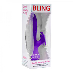 The Bling Crystal Butterfly Dual G Vibe 12 Function Usb Magnetic Rechargeable Silicone Waterproof Purple Sex Toy For Sale