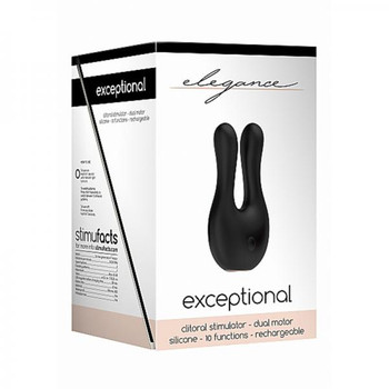 Elegance Exceptional Dual Motor Clitoral Stimulator - Black Sex Toy