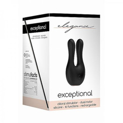 Elegance Exceptional Dual Motor Clitoral Stimulator - Black by Shots America LLC