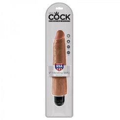 King Cock 9in Vibrating Stiffy Tan Adult Toy