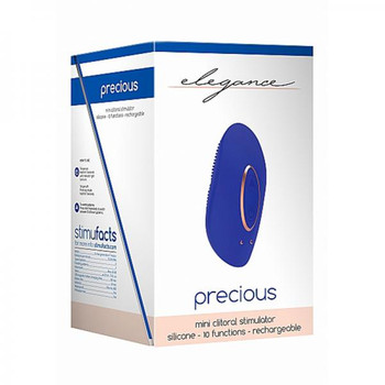 Elegance Precious Mini Rechargeable Clitoral Stimulator - Blue Best Sex Toys