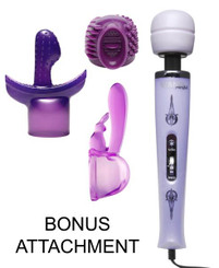 The Turbo Purple Pleasure Wand Kit With Attachments Sex Toy For Sale
