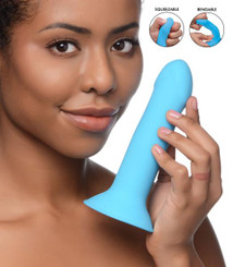 10x Squeezable Vibrating Dildo - Blue Sex Toys